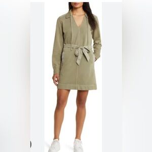 Tommy Bahama Sunray Cove Long Sleeve w/tie waist mini Dress in Tea Leaf